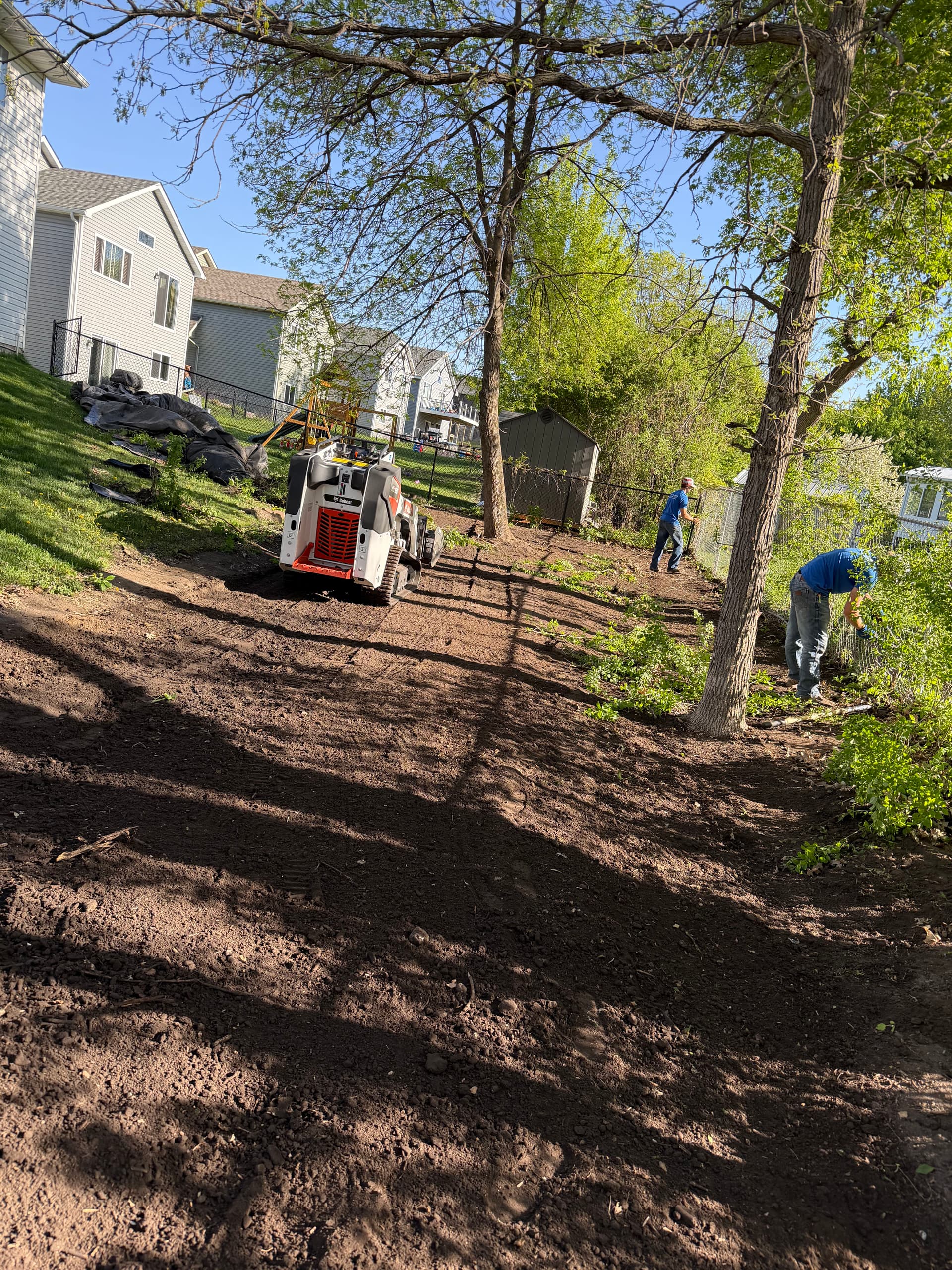 Gallery photos for Backyard Overhaul in Buffalo MN - Sod, Grading, and Mulch Beds: Image #1