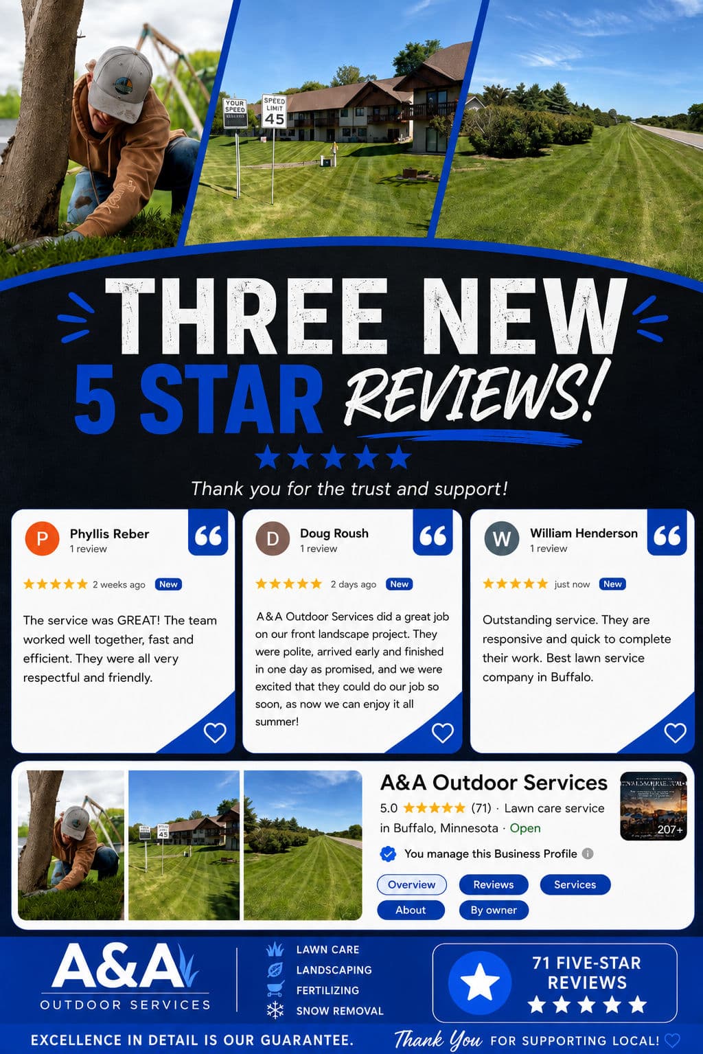 Project A&A Outdoor Services Hits 71 Five-Star Reviews in Buffalo image