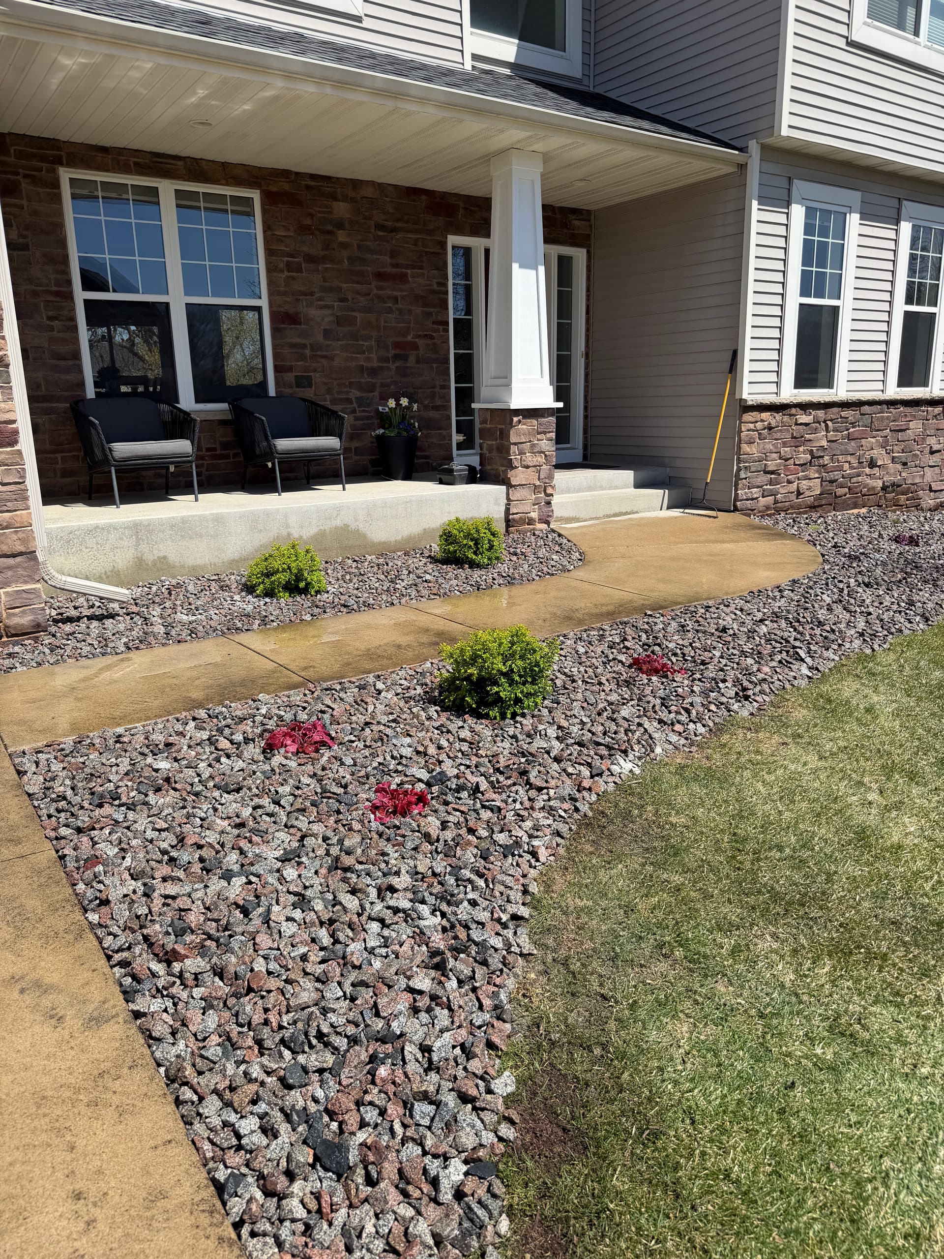 Front Yard Landscape Overhaul with St. Cloud Granite in Wright County image