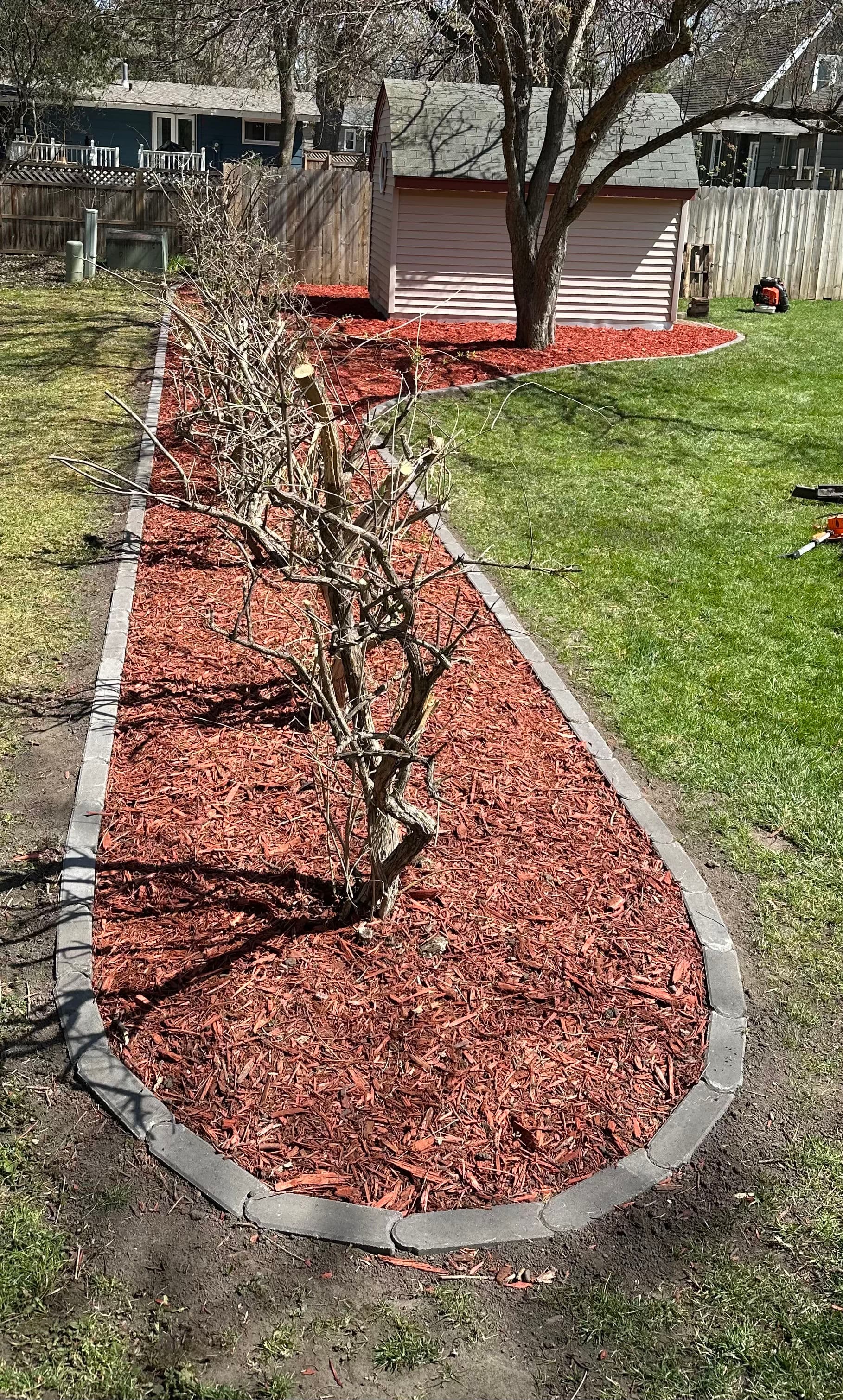 Gallery photos for Fresh Mulch and Bullet Pavers Make This Backyard Pop: Image #2