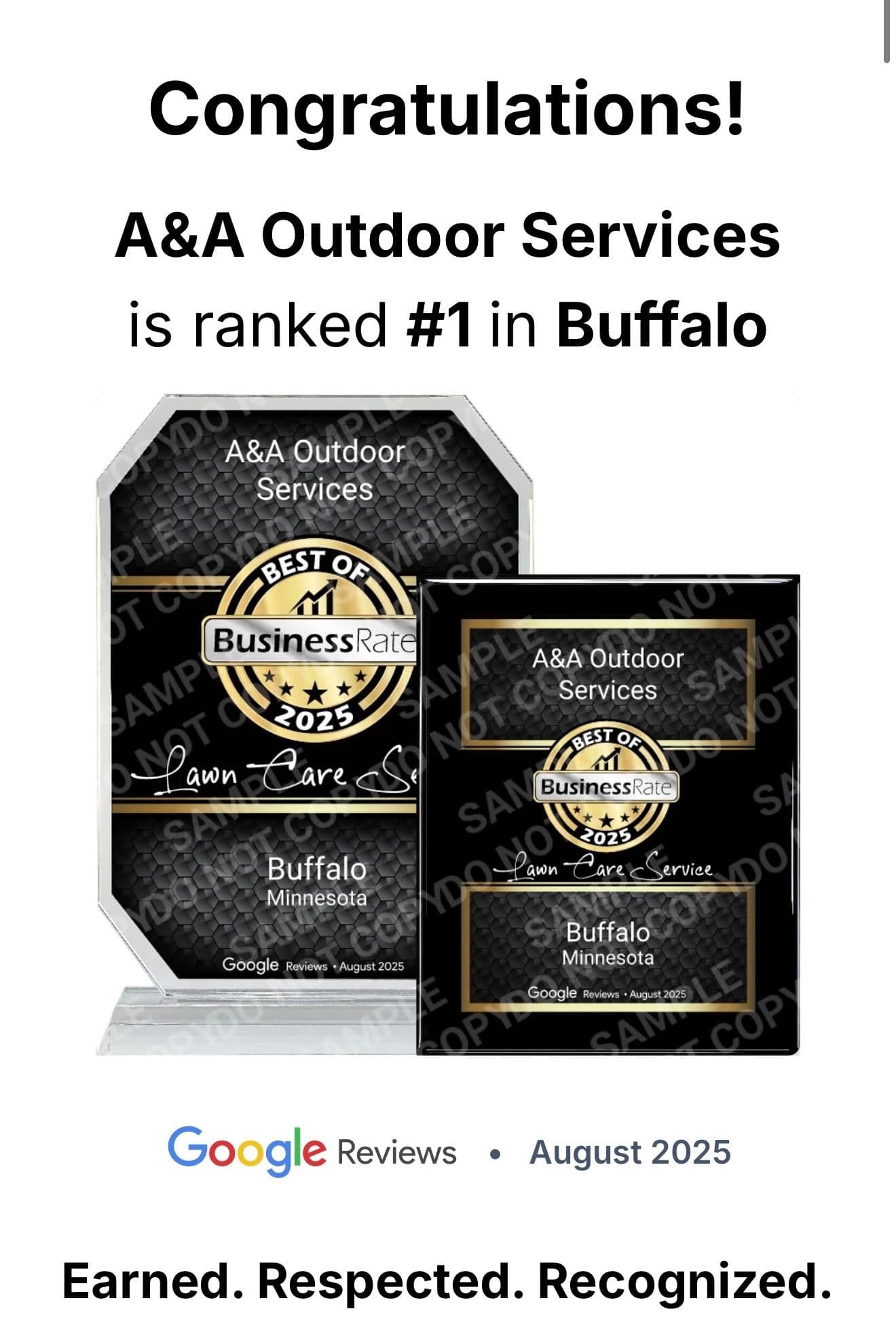 A&A Outdoor Services Ranked #1 in Buffalo Based on Customer Reviews image